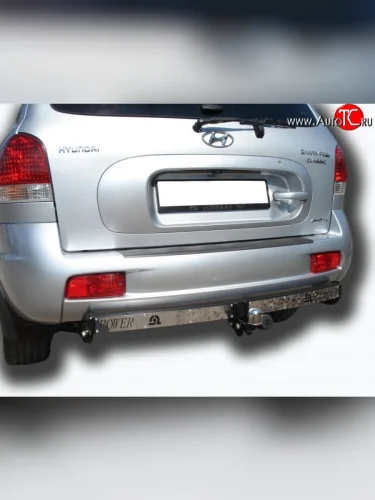 Фаркоп Лидер Плюс (с нержавеющей пластиной) Hyundai Santa Fe SM (2000-2012)