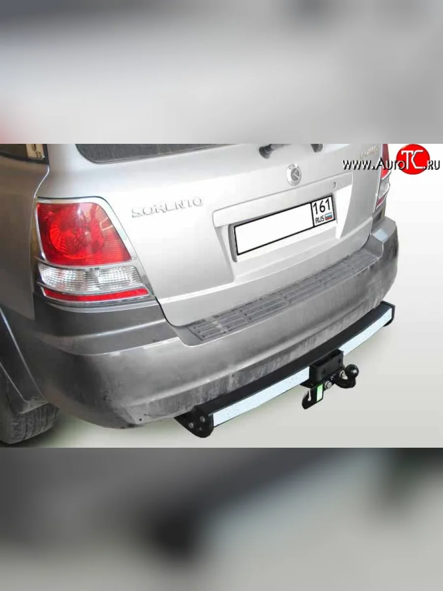 Фаркоп Лидер Плюс (с нержавеющей пластиной) KIA Sorento BL рестайлинг (2006-2010) (Без электропакета)  с доставкой в г. Пермь