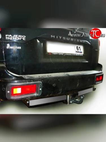 Фаркоп Лидер Плюс (с нерж. пластиной) Mitsubishi Pajero Sport PA дорестайлинг (1996-2004)