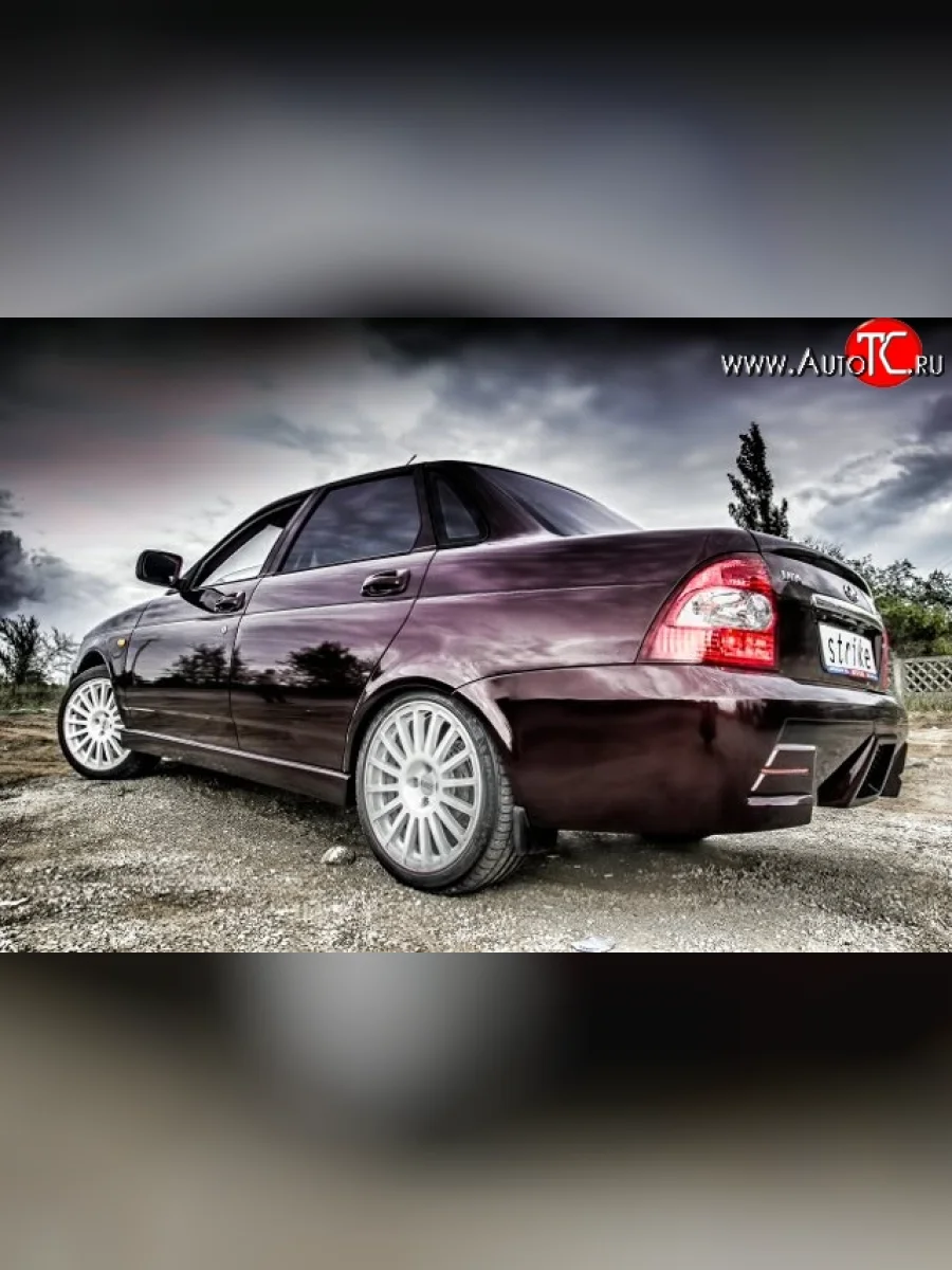 Пороги накладки Strike  Лада ВАЗ Приора (2013-2018) 2170, 2171, 2172 (Неокрашенные)  В Кинешме Ивановской области