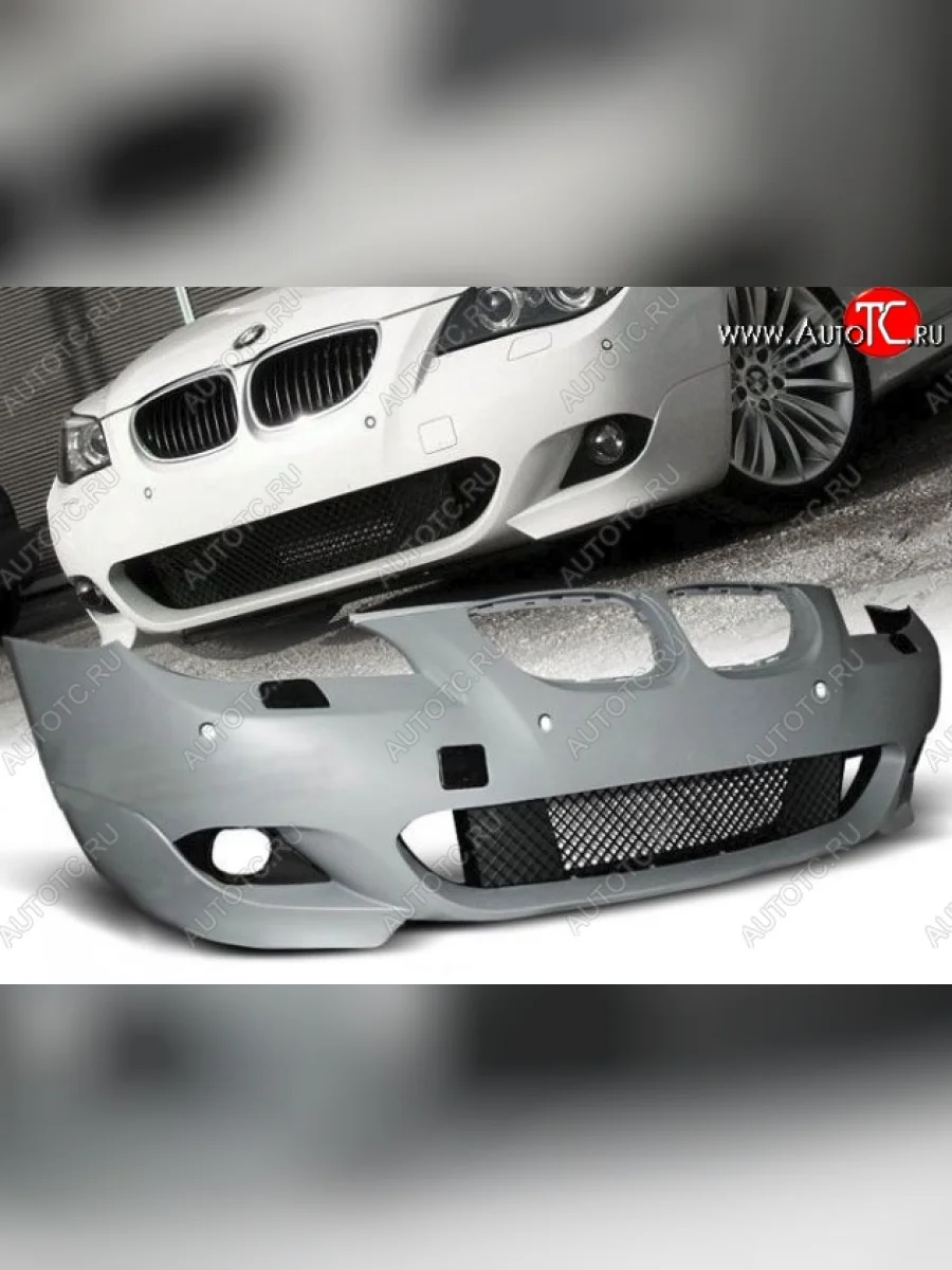 Передний бампер (рестайлинг) M-pakiet BMW 5 серия E60 седан дорестайлинг (2003-2007) (Неокрашенный)  в Воронеже Воронежской области