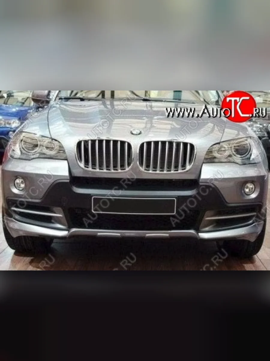 Накладка на передний бампер CT BMW X5 E70 дорестайлинг (2006-2010) (Неокрашенная)  в Воронеже Воронежской области