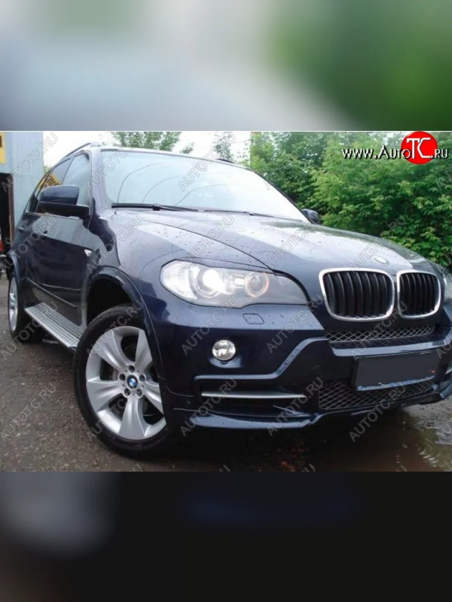 Реснички на фары CT BMW X5 E70 дорестайлинг (2006-2010) (Неокрашенные)  с доставкой в г. Керчь