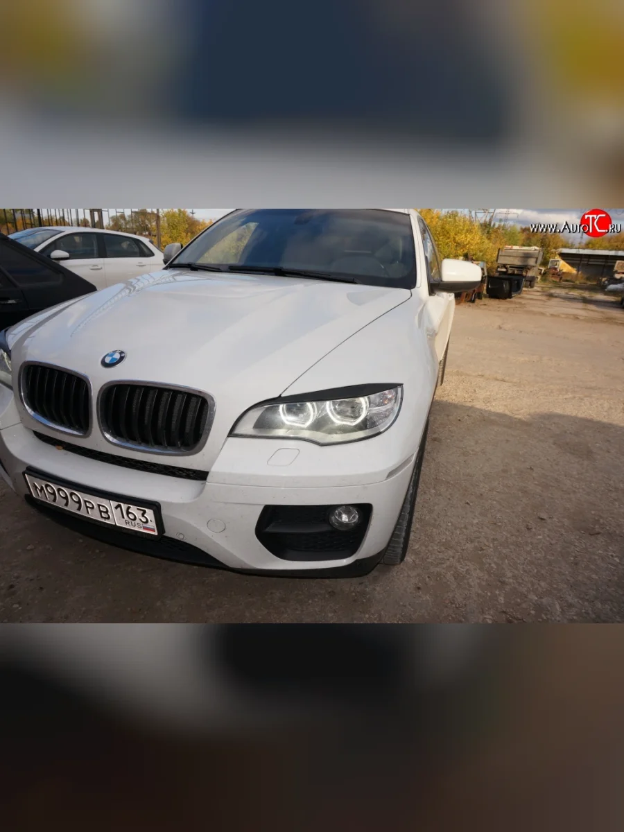 Реснички на фары Drive BMW X6 E71 рестайлинг (2012-2014) (Неокрашенные)  в Самаре Самарской области