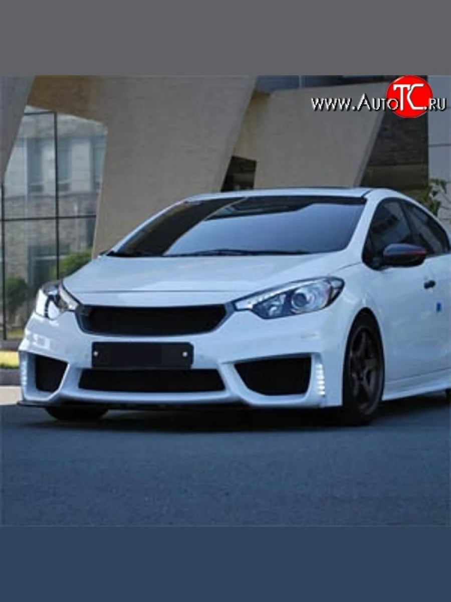 Накладка на передний бампер Drive  KIA Cerato (2013-2016) 3 YD (Неокрашенная)  В Кинешме Ивановской области