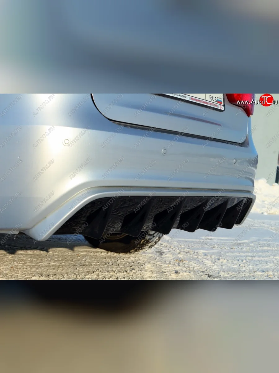 Диффузор заднего бампера BS v1  KIA Rio (2011-2015) 3 QB (Неокрашенный)  с доставкой в г. Керчь