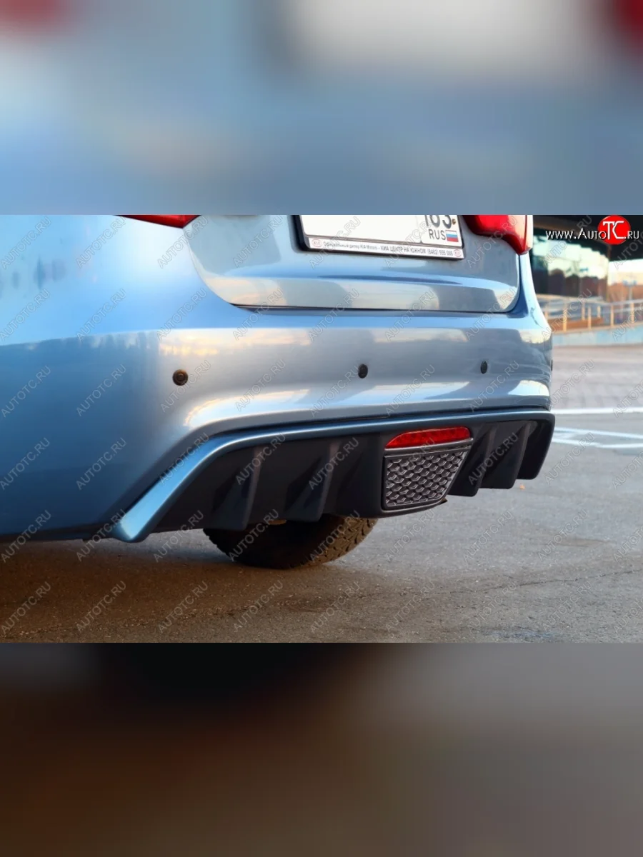 Диффузор заднего бампера BS v2  KIA Rio (2011-2015) 3 QB (Неокрашенная)  с доставкой в г. Керчь