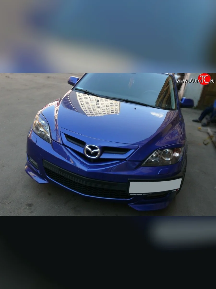 Накладки на передний бампер Sport Mazda 3/Axela BK дорестайлинг, хэтчбэк (2003-2006) (Неокрашенная)  в Самаре Самарской области