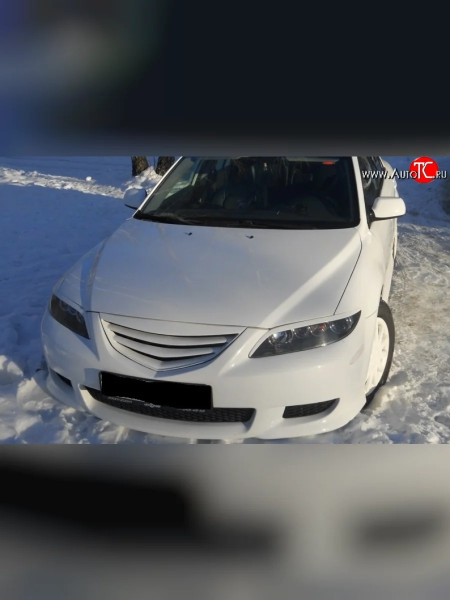 Реснички на фары Sport v2 Mazda 6 GG седан дорестайлинг (2002-2005) (Неокрашенные)  в Воронеже Воронежской области