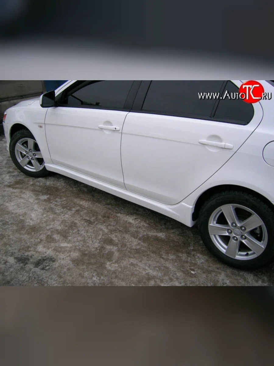 Пороги накладки Evo Mitsubishi Lancer 10 CY хэтчбэк дорестайлинг (2007-2010) (Неокрашенные)  в Керчи Республика Крым