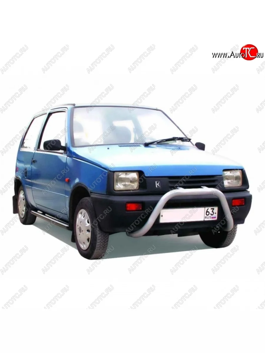 Защита переднего бампера ТехноСфера (Техно Сфера) Лада ВАЗ Ока 1111 (1988-2008) (цвет: Серебристый)  в Воронеже Воронежской области