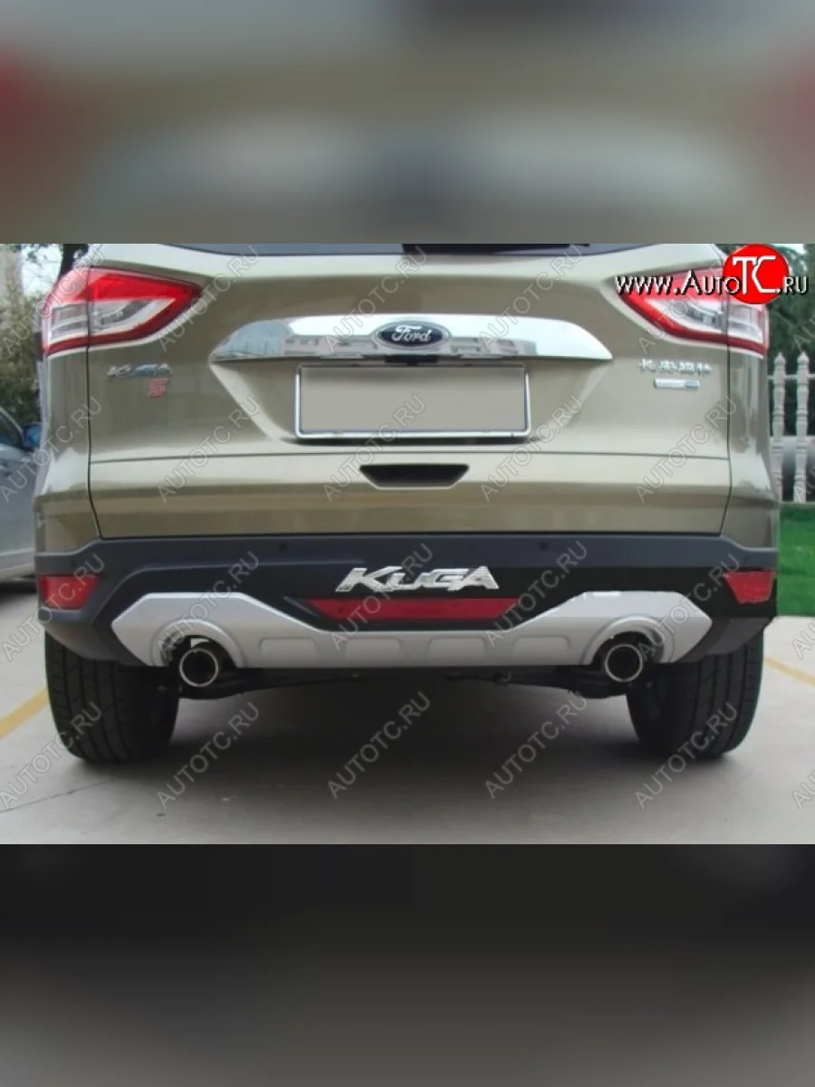 Накладка на задний бампер CT Ford Kuga 2 дорестайлинг (2013-2016) (Неокрашенная)  в Перми Пермском крае