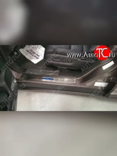 Накладки на порожки автомобиля СТ v2 Honda CR-V RM1,RM3,RM4 дорестайлинг (2012-2015)