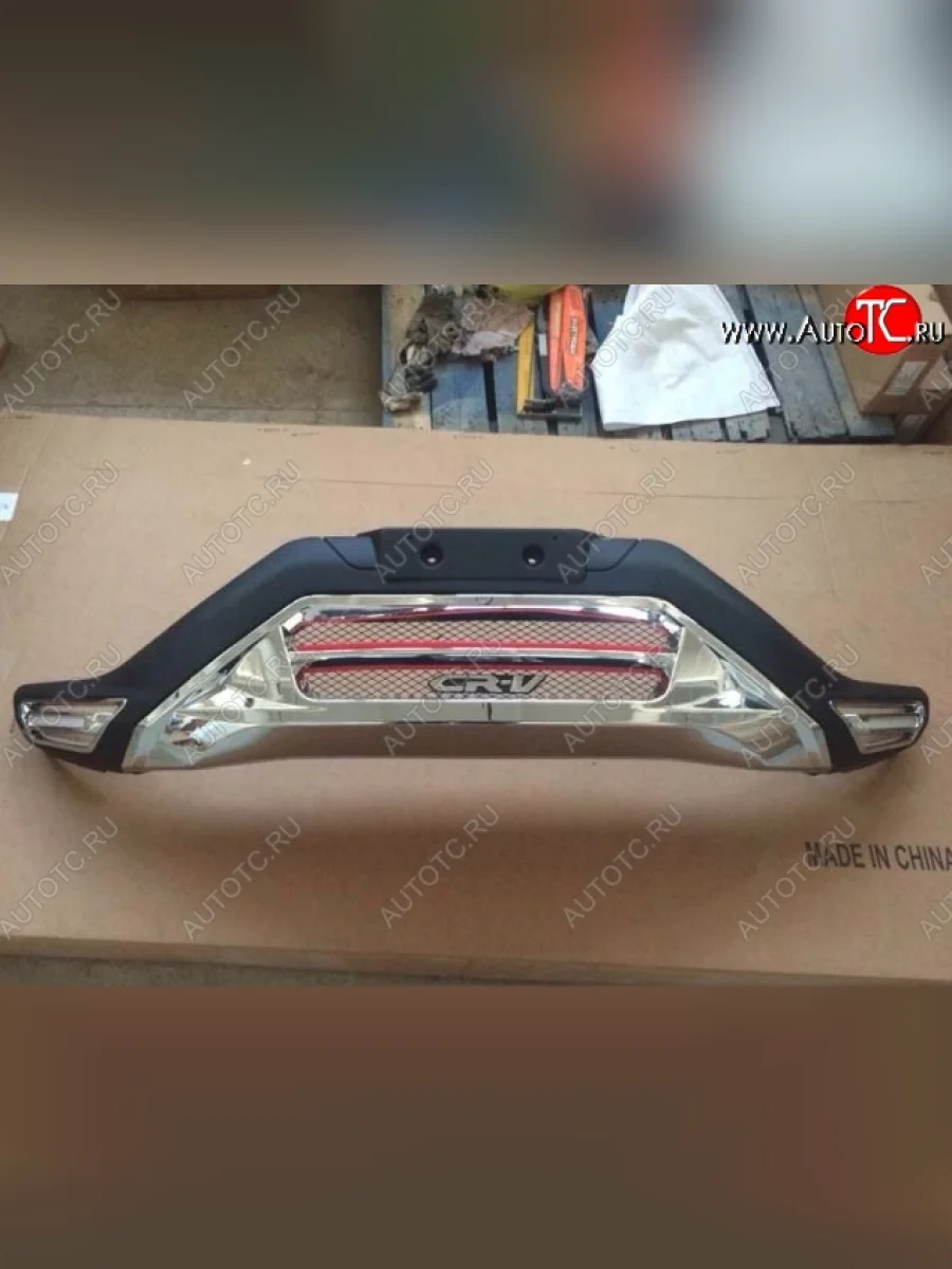 Накладка на передний бампер CT v2 Honda CR-V RM1,RM3,RM4 дорестайлинг (2012-2015) (Неокрашенная)  в Керчи Республика Крым