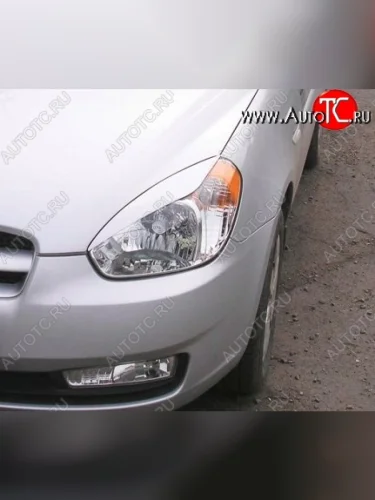 Реснички на фары CT v1 Hyundai Accent 3 MC хэтчбек (2005-2011)