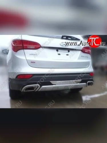 Накладка на задний бампер CT Hyundai Santa Fe DM дорестайлинг (2012-2016)