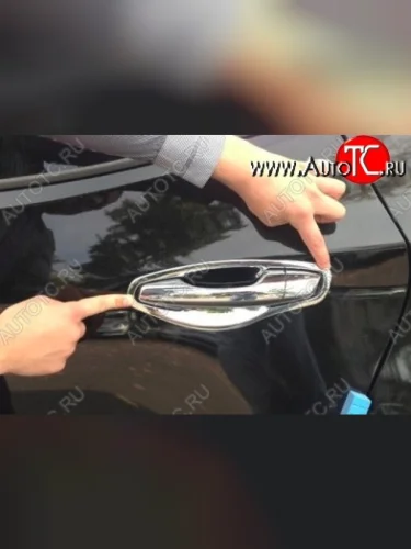 Накладки под ручки дверей (мыльницы) СТ Hyundai Santa Fe DM дорестайлинг (2012-2016)
