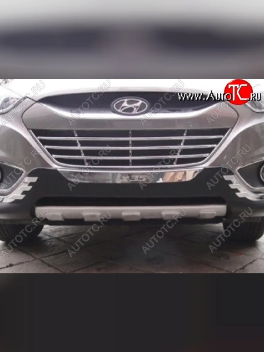 Накладка на передний бампер CT v2 Hyundai IX35 LM дорестайлинг (2009-2013) (Неокрашенная)  в Керчи Республика Крым