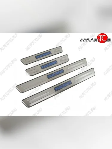 Накладки на порожки автомобиля СТ v2 Hyundai Tucson JM (2004-2010)