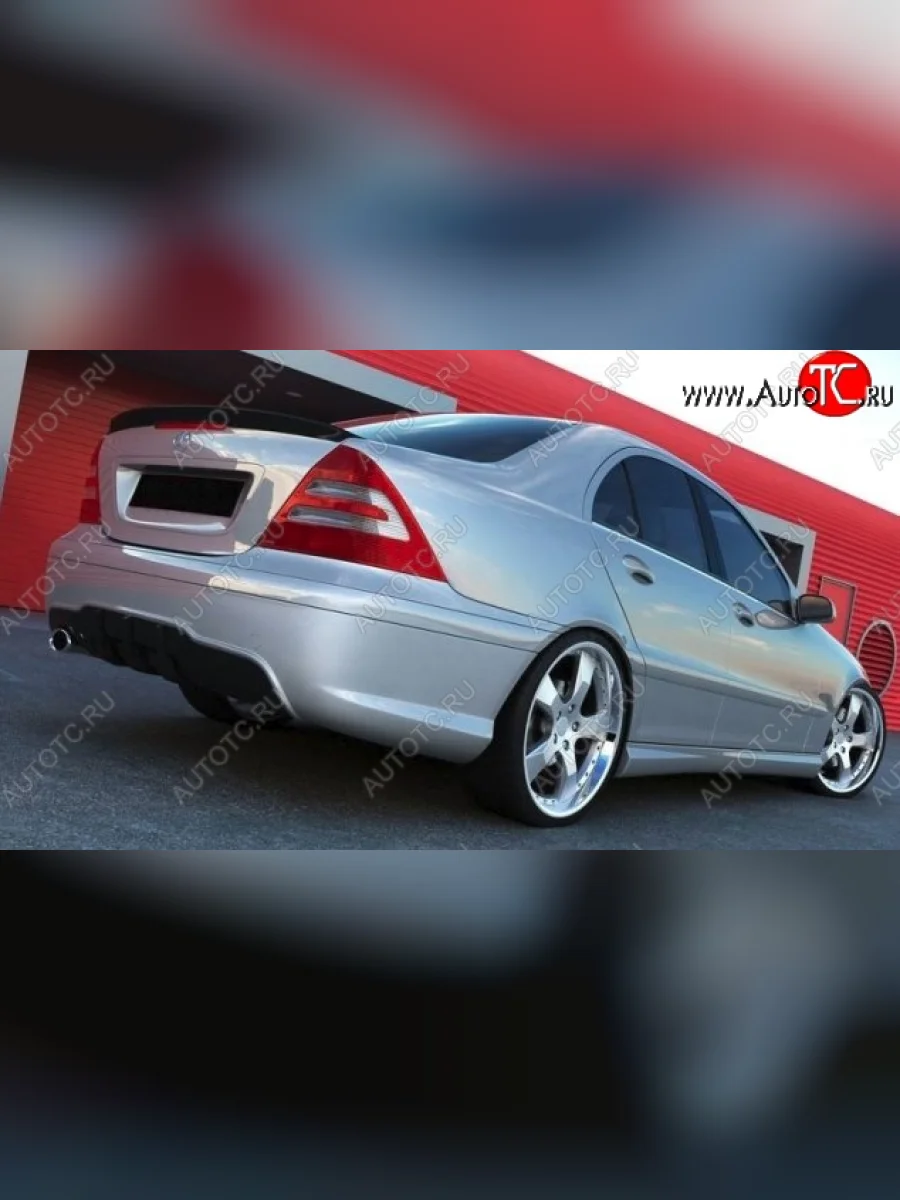 Задний бампер AMG Style Mercedes-Benz C-Class W203 дорестайлинг седан (2000-2004) (Неокрашенный)  в Самаре Самарской области