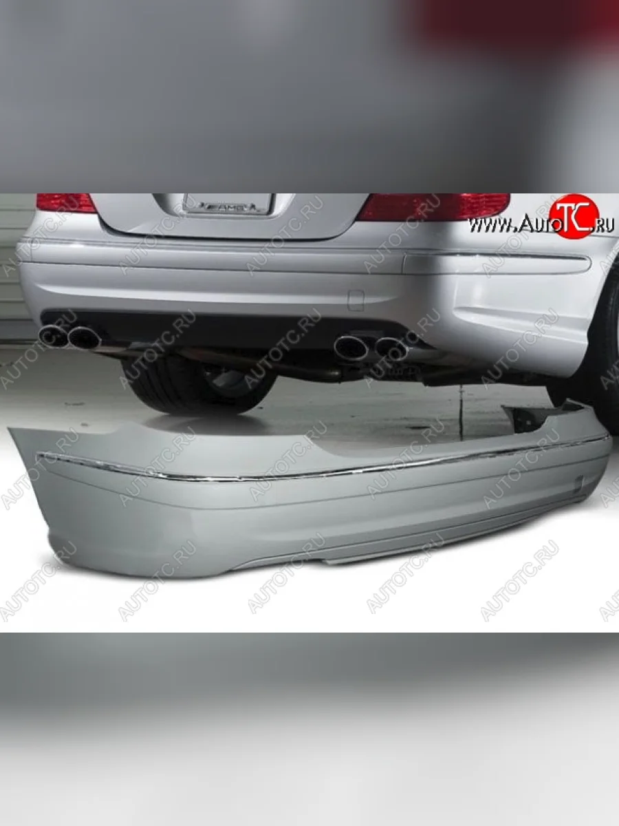 Задний бампер AMG Style Mercedes-Benz E-Class W211 дорестайлинг седан (2002-2006) (Неокрашенный)  в Керчи Республика Крым