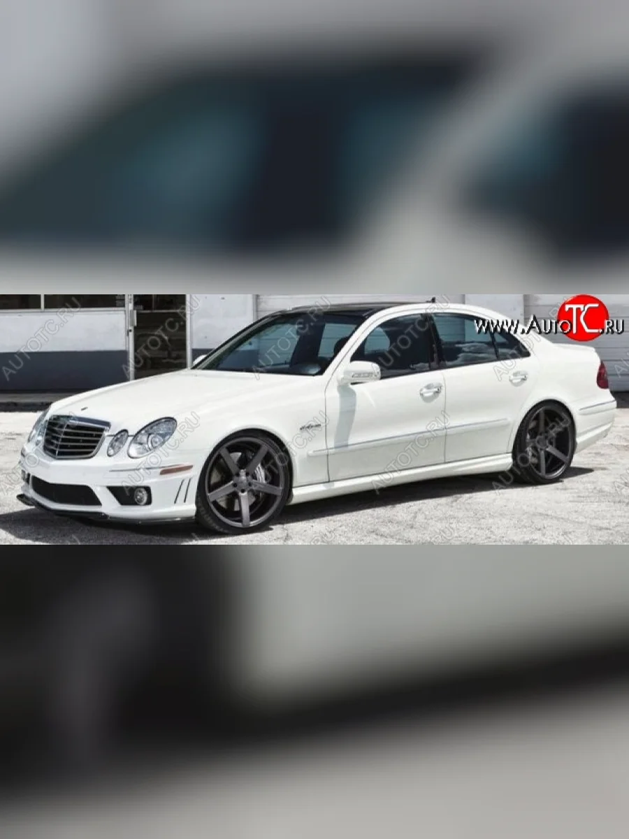 Пороги накладки CT Mercedes-Benz E-Class W211 дорестайлинг седан (2002-2006) (Неокрашенные)  в Самаре Самарской области