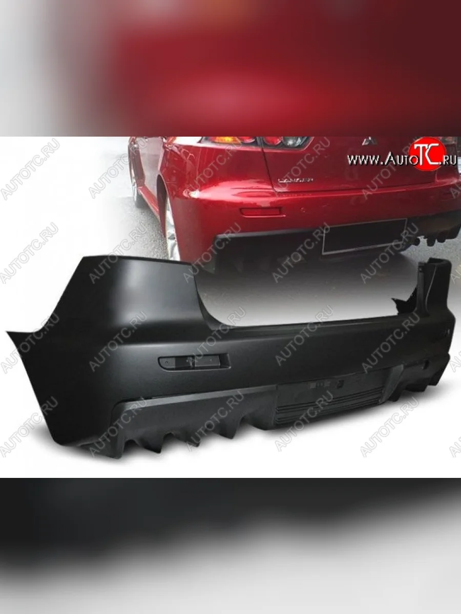 Задний бампер EVO-Style Mitsubishi Lancer 10 CY седан дорестайлинг (2007-2010) (Неокрашенный)  с доставкой в г. Керчь
