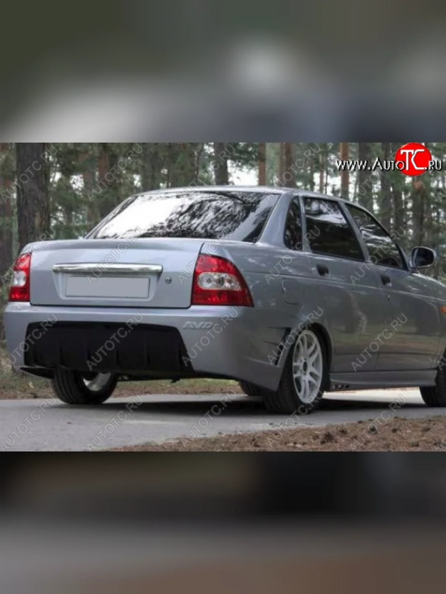 Накладка на задний бампер CT Лада ВАЗ Приора 2170 седан дорестайлинг (2007-2014) (Неокрашенная)  с доставкой в г. Пермь