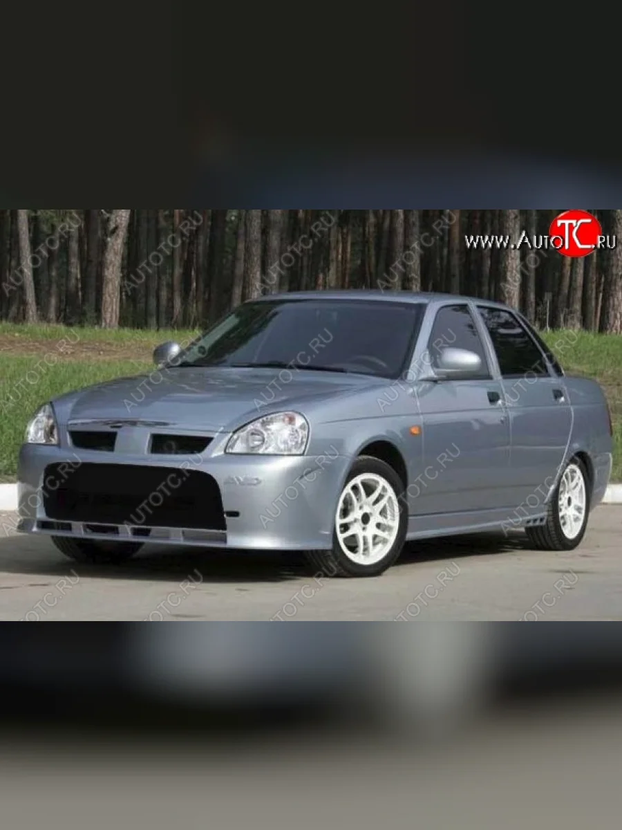 Накладка на передний бампер CT Лада ВАЗ Приора 2170 седан дорестайлинг (2007-2014) (Неокрашенная)  с доставкой в г. Керчь