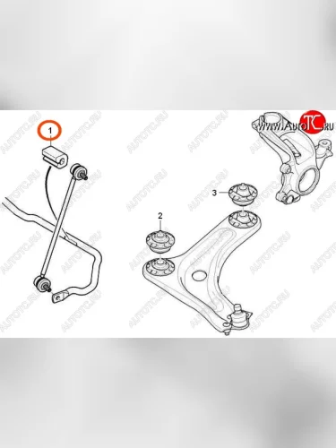 Полиуретановая втулка стойки стабилизатора передней подвески Точка Опоры CITROEN C3 FC/FN хэтчбэк (2002-2009)