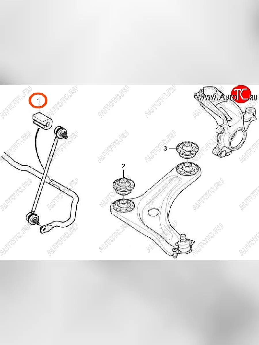 Полиуретановая втулка стойки стабилизатора передней подвески Точка Опоры CITROEN C3 FC/FN хэтчбэк (2002-2009)  в Керчи Республика Крым