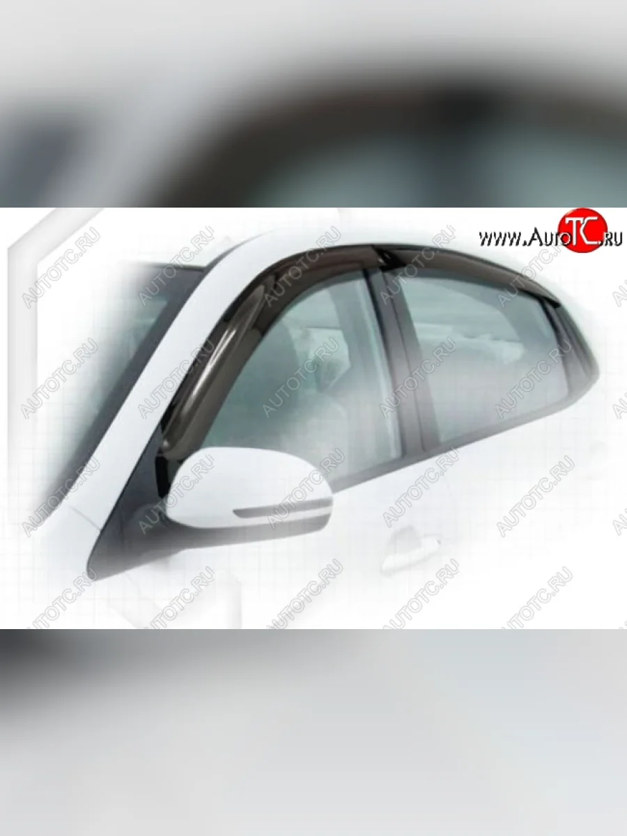 Дефлектора окон CA-Plastiс KIA Rio 3 QB рестайлинг седан (2015-2017) (Classic полупрозрачный, Без хром.молдинга, Крепление только на скотч)  в Керчи Республика Крым
