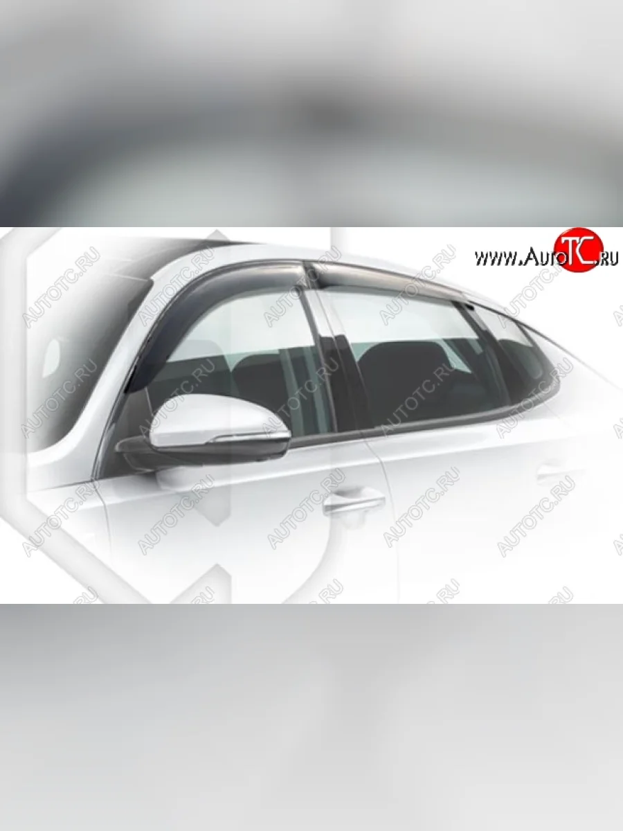 Дефлектора окон CA-Plastiс KIA Optima 4 JF дорестайлинг седан (2016-2018) (Classic полупрозрачный, Без хром.молдинга)  в Перми Пермском крае