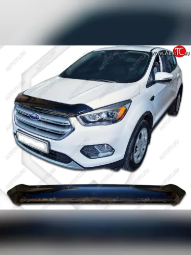 Дефлектор капота CA-Plastic (Classic черный) Ford Kuga 2 рестайлинг (2016-2019)