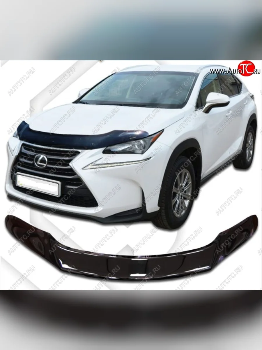 Дефлектор капота CA-Plastic exclusive Lexus NX200T Z10 (2014-2017) (Classic черный, Без надписи)  в Керчи Республика Крым
