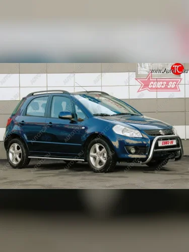 Защита порогов Souz-96 (d60) Suzuki SX4 GYA,GYB  рестайлинг, хэтчбэк (2010-2016)