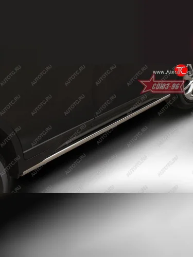 Защита порогов из овальной трубы Souz-96 (d75х42) Nissan X-trail 3 T32 рестайлинг (2017-2022)