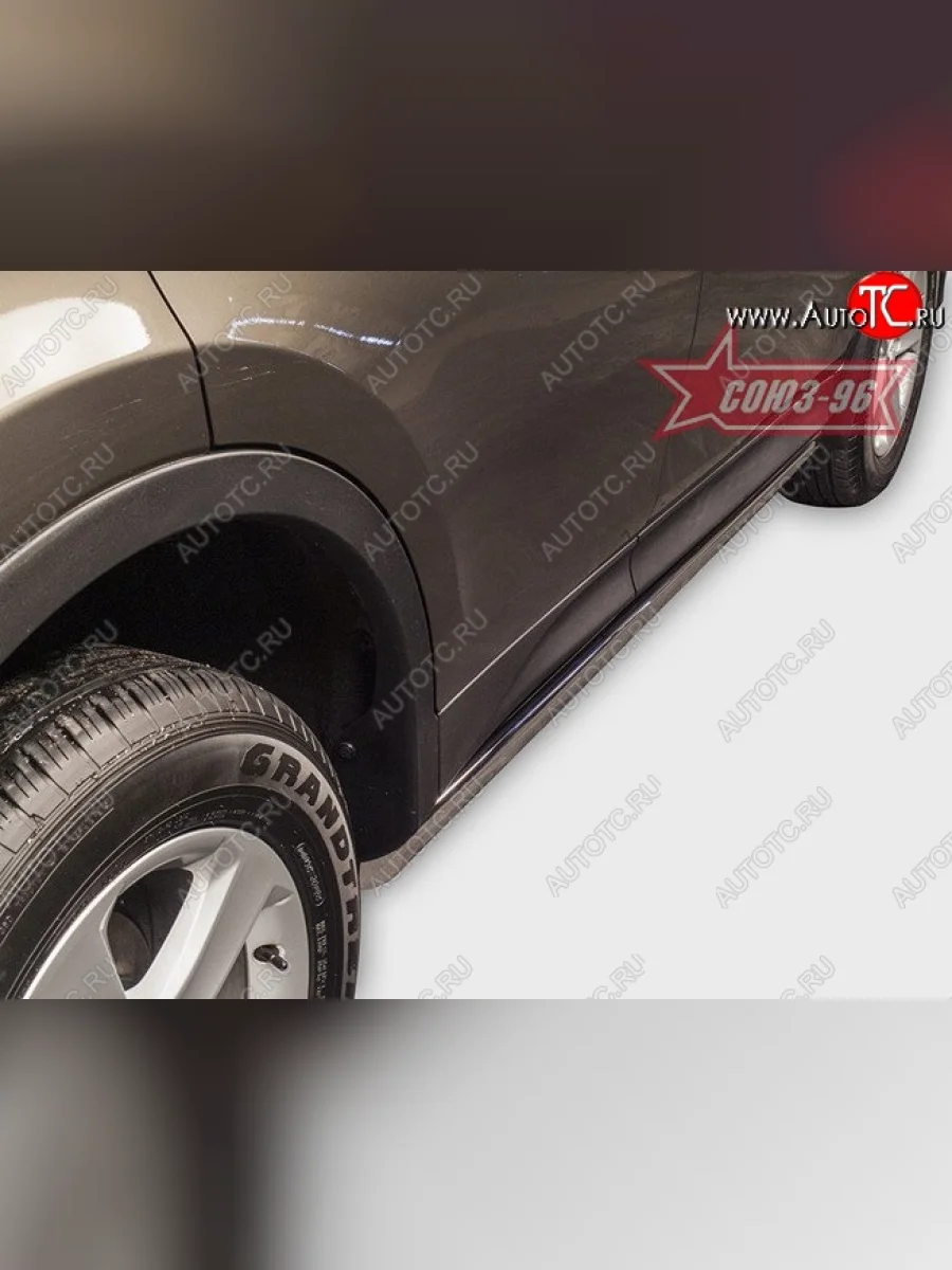 Защита порогов из овальной трубы Souz-96 (d75х42) Toyota RAV4 XA40 5 дв. дорестайлинг (2012-2015)  в Перми Пермском крае