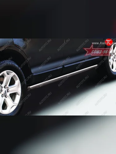 Защита порогов из овальной трубы Souz-96 (d75х42) Ford Edge CD539 дорестайлинг (2015-2018)