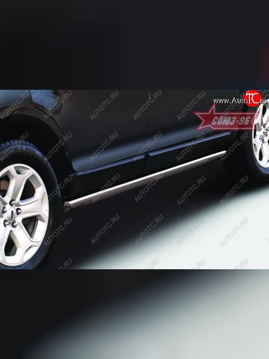 Защита порогов из овальной трубы Souz-96 (d75х42) Ford Edge CD539 дорестайлинг (2015-2018)  в Керчи Республика Крым