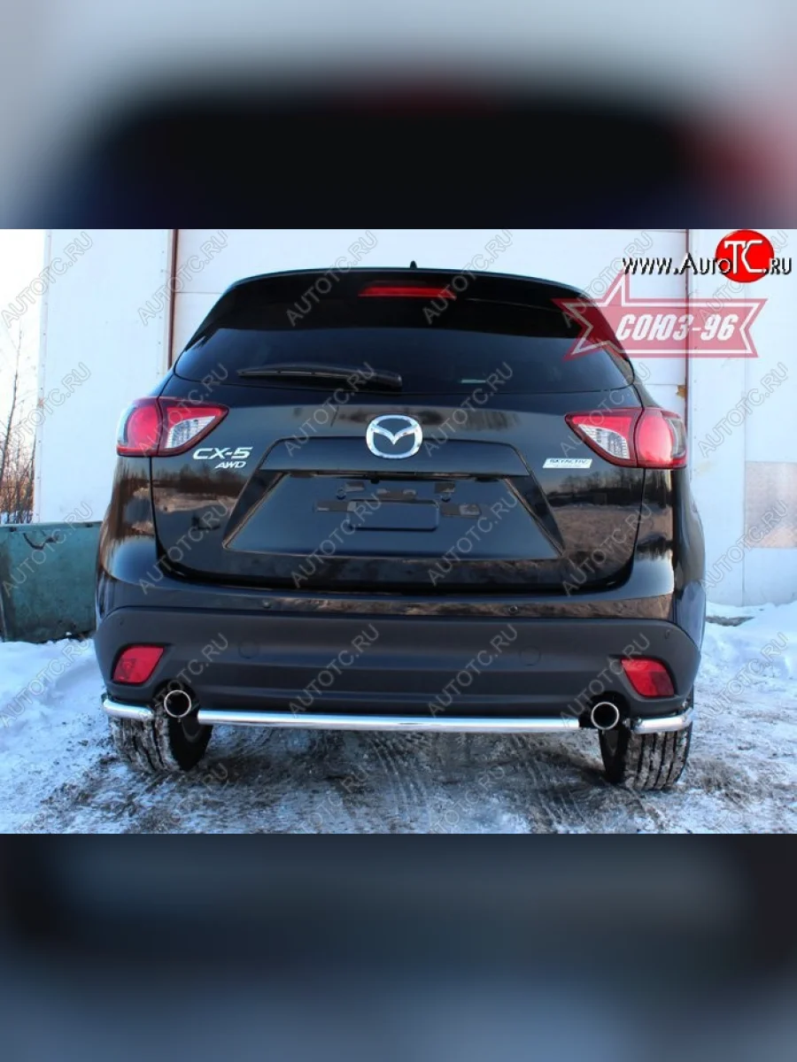 Защита заднего бампера из боковых уголков Souz-96 (d42) Mazda CX-5 KE дорестайлинг (2011-2014)  с доставкой в г. Керчь