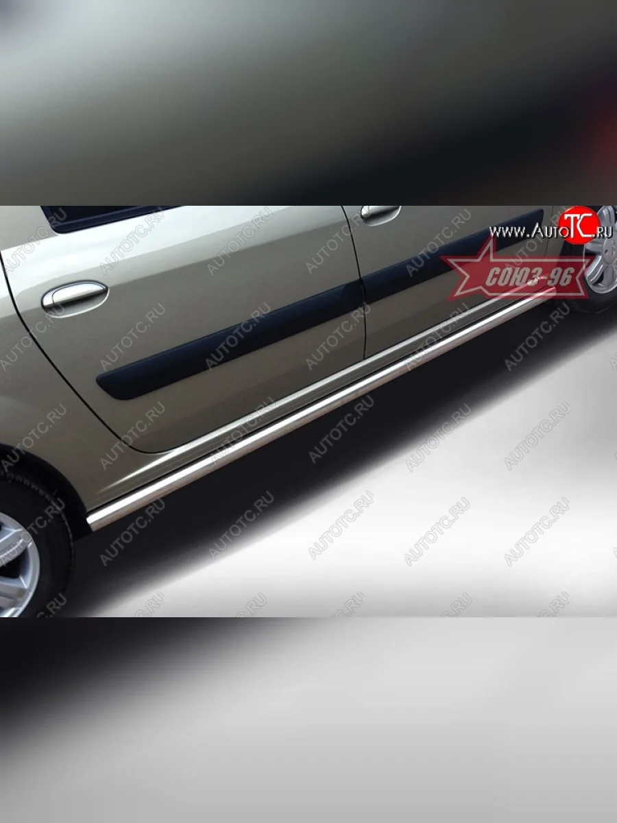 Защита порогов Souz-96 (d60) Лада ВАЗ Ларгус рестайлинг R90 (2021-2025)  в Перми Пермском крае