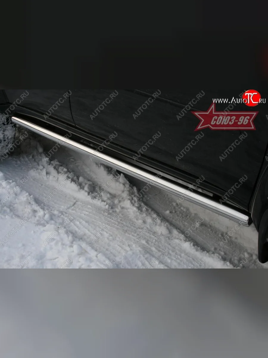 Защита порогов Souz-96 (d60) Mitsubishi Pajero Sport PB дорестайлинг (2008-2013)  в Самаре Самарской области