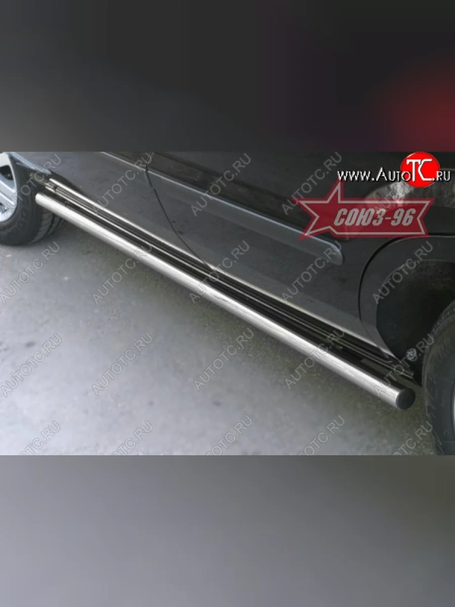 Защита порогов (рестайлинг) Souz-96 (d42) Ford Fusion 1 хэтчбэк дорестайлинг (2002-2005)  с доставкой в г. Пермь