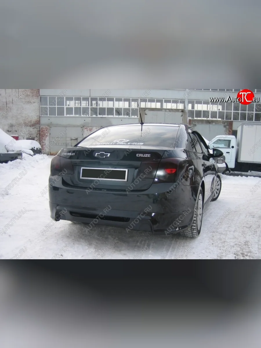 Накладка на задний бампер SPORT CLUB Chevrolet Cruze J305 хэтчбек дорестайлинг (2009-2012) (Неокрашенная)  в Керчи Республика Крым