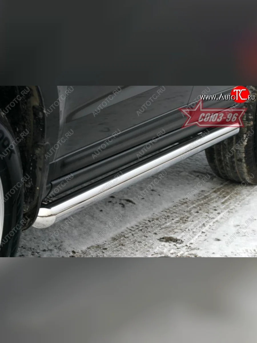 Защита порогов Souz-96 (d60) Hyundai Santa Fe CM дорестайлинг (2006-2009)  в Перми Пермском крае