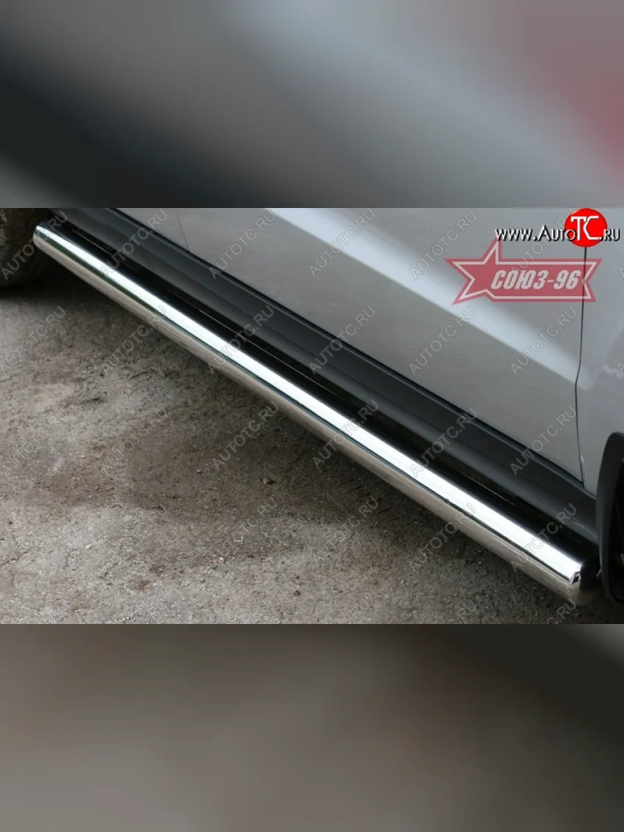 Защита порогов Souz-96 (d76) Hyundai Santa Fe CM рестайлинг (2009-2012)  в Самаре Самарской области