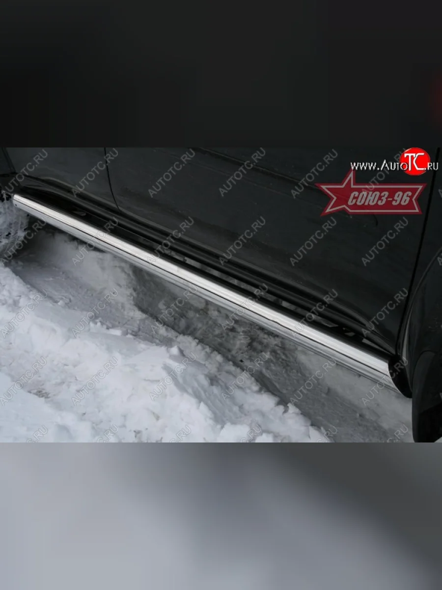 Защита порогов Souz-96 (d76) Mitsubishi Pajero Sport PB дорестайлинг (2008-2013)  в Самаре Самарской области