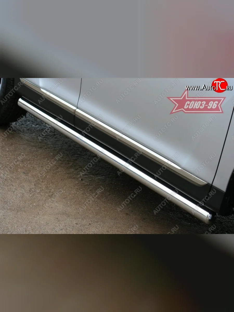 Защита порогов Souz-96 (d76) Toyota Highlander XU40 рестайлинг (2010-2013)  в Самаре Самарской области