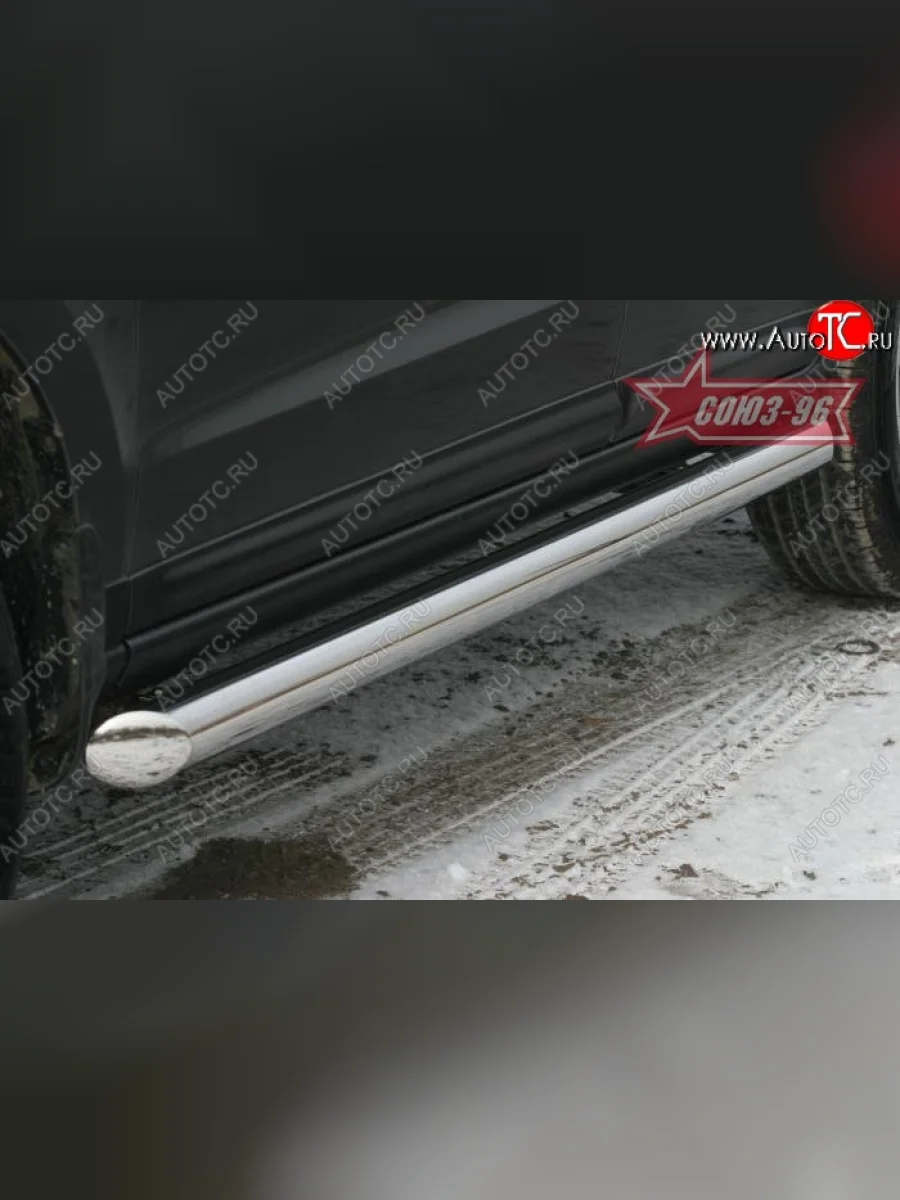 Защита порогов Souz-96 (d76) Hyundai Santa Fe CM дорестайлинг (2006-2009)  в Перми Пермском крае